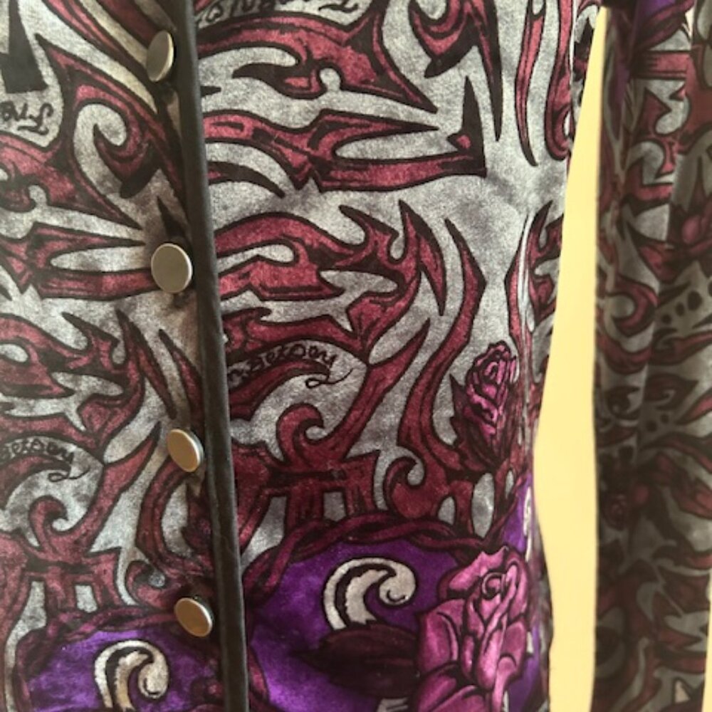 Vintage Velvet Frankie loves Johnny Betsey Johnson New York Cardigan/Pants Set - Picture 7 of 11